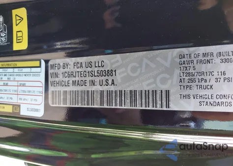 2025 Jeep Gladiator Mojave X z USA, uszkodzony, nr VIN 1C6RJTEG1SL503881